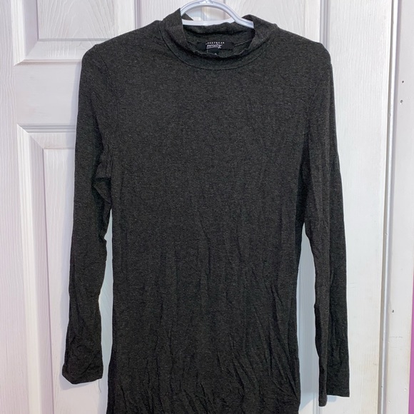 Grey Mock Neck Midi Dress - Picture 1 of 2